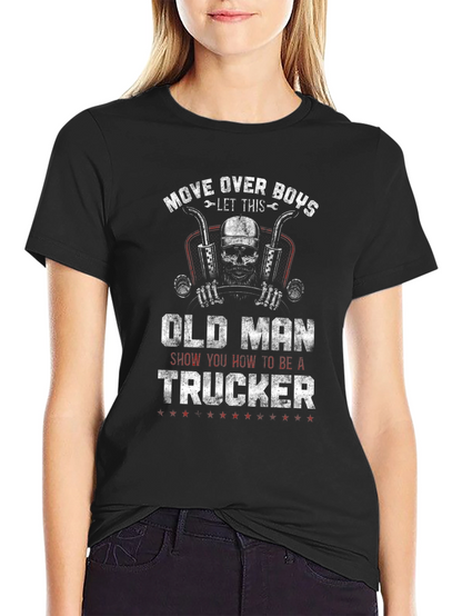 Camiseta Negra: Old Man Trucker