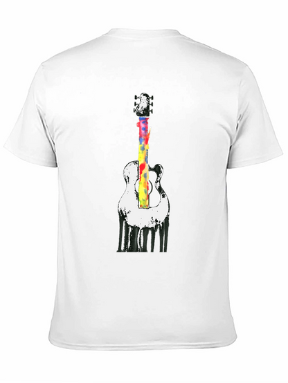Camiseta Negra con Diseño de Guitarra Acuarela
