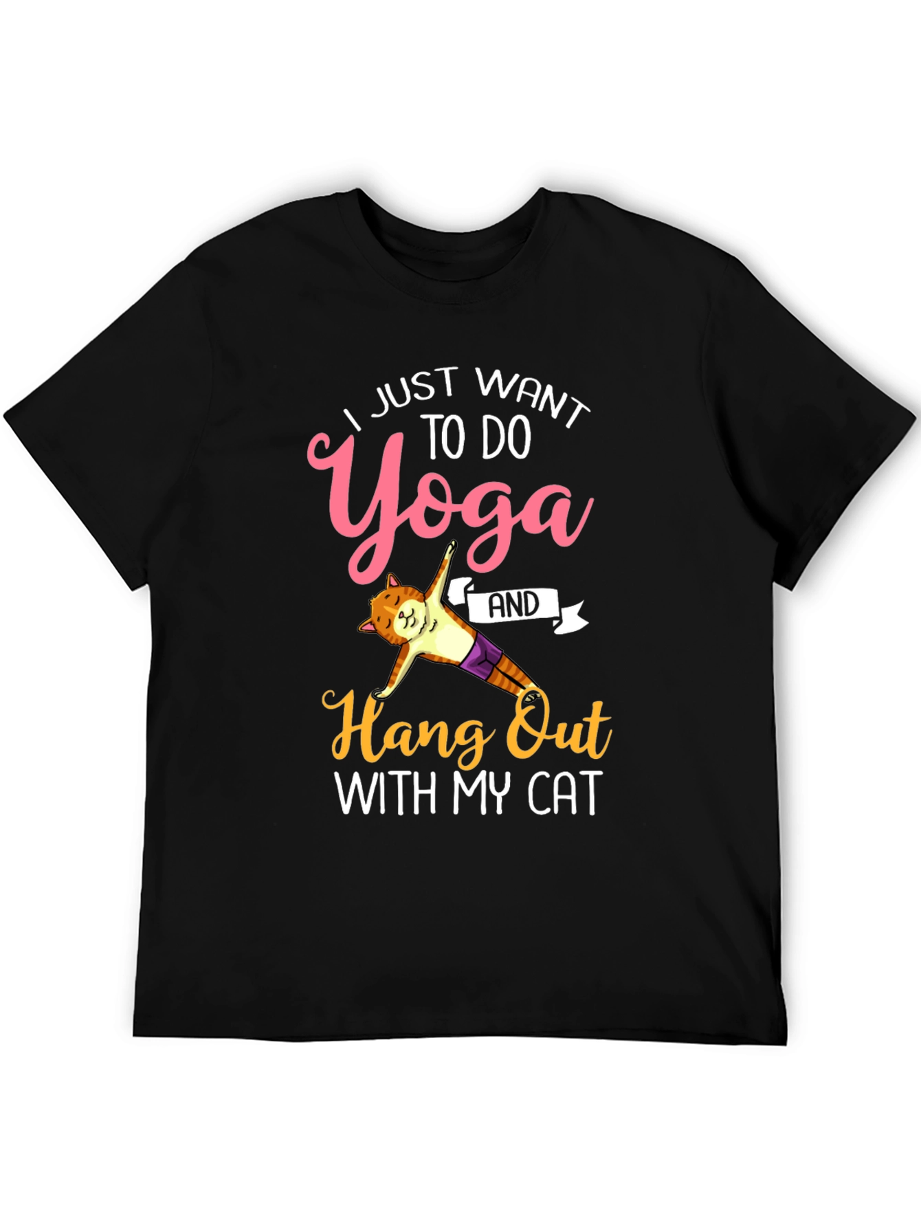 Camiseta Yoga y Gato Divertida