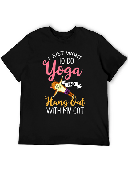 Camiseta Yoga y Gato Divertida