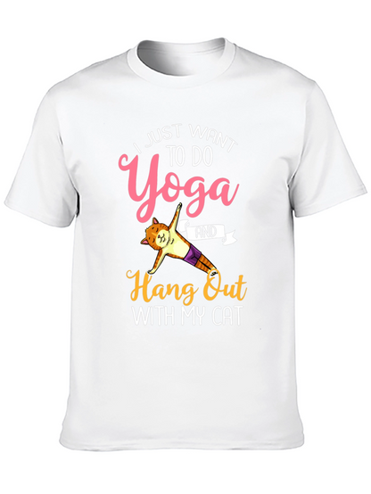 Camiseta Yoga y Gato Divertida