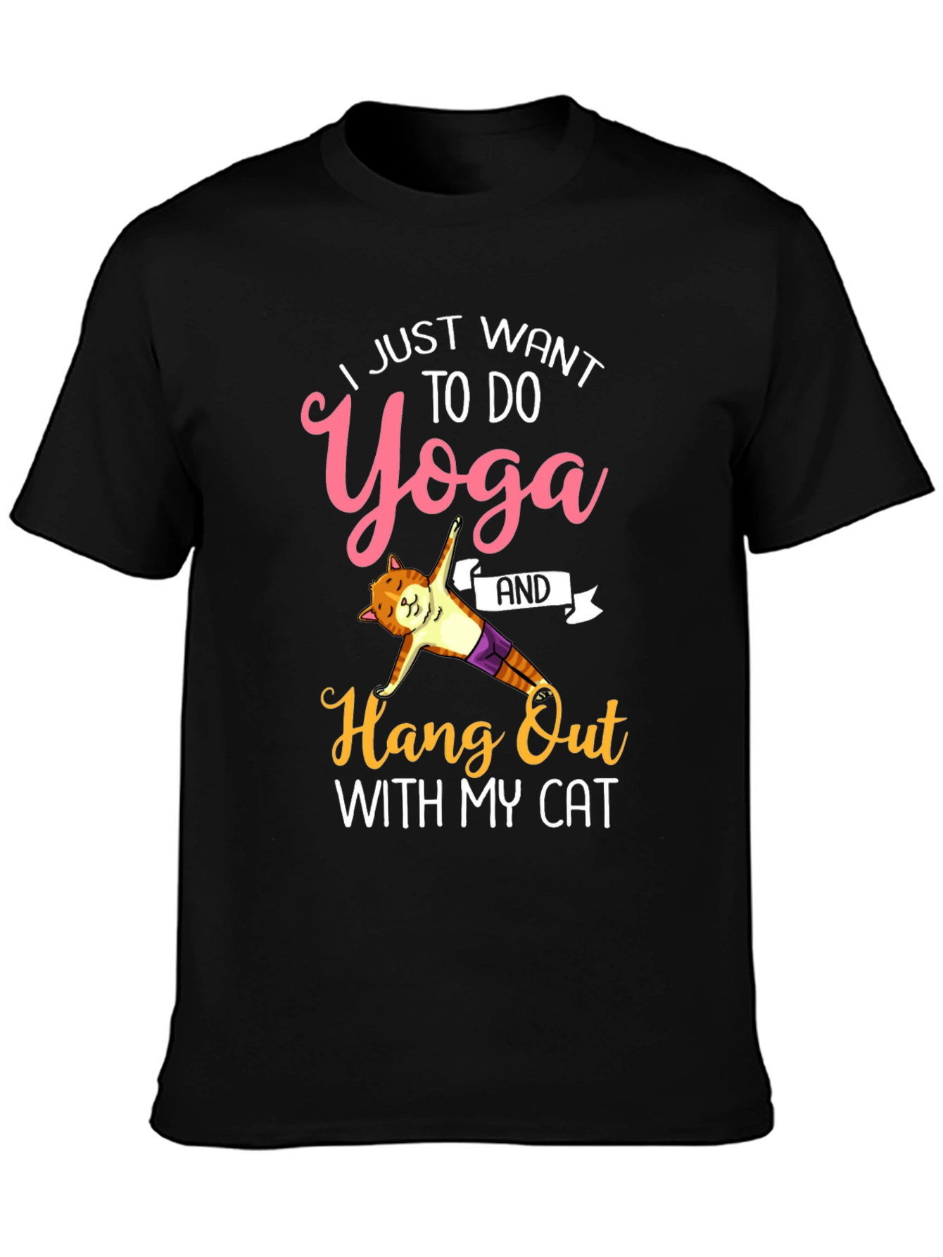 Camiseta Yoga y Gato Divertida