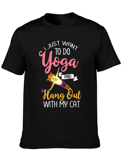 Camiseta Yoga y Gato Divertida