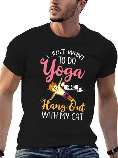 Camiseta Yoga y Gato Divertida