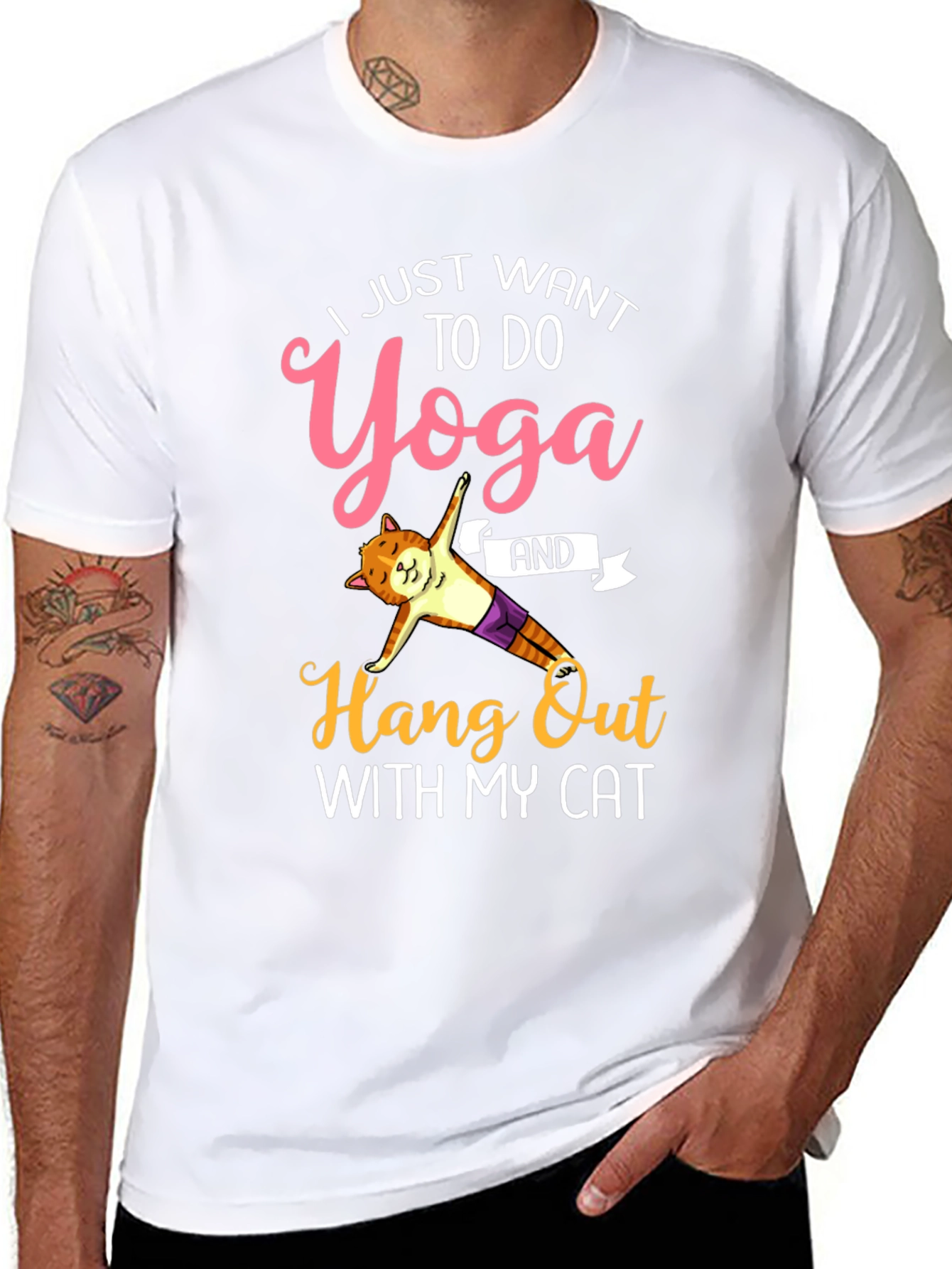 Camiseta Yoga y Gato Divertida