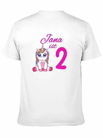 Camiseta Negra Cumpleaños Unicornio Jana