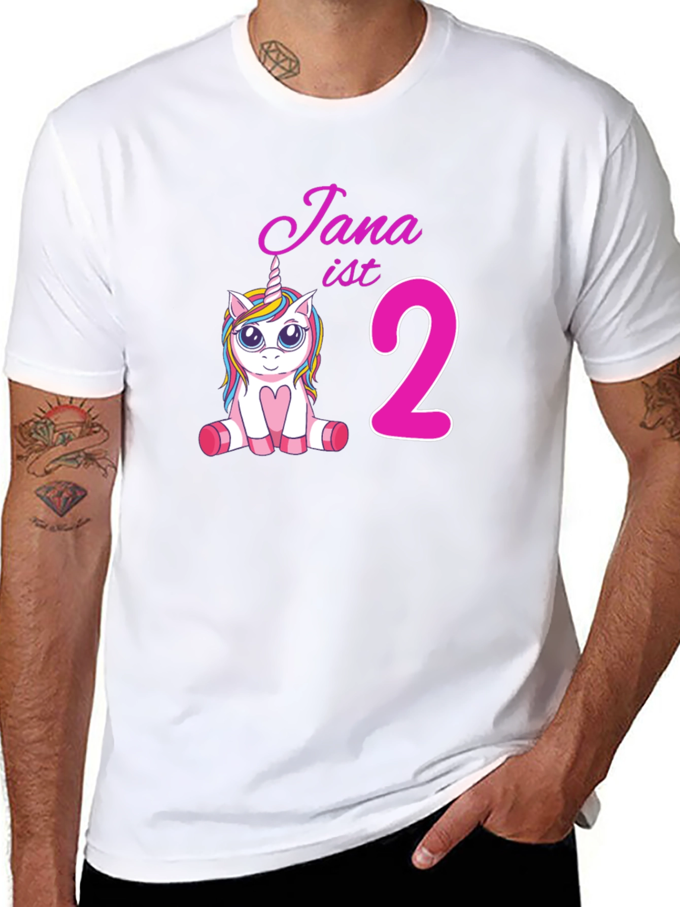 Camiseta Negra Cumpleaños Unicornio Jana
