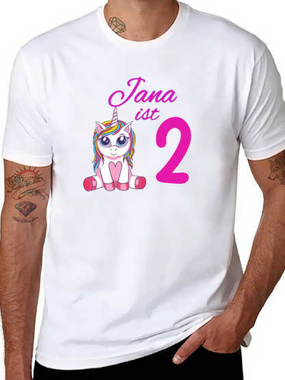 Camiseta Negra Cumpleaños Unicornio Jana