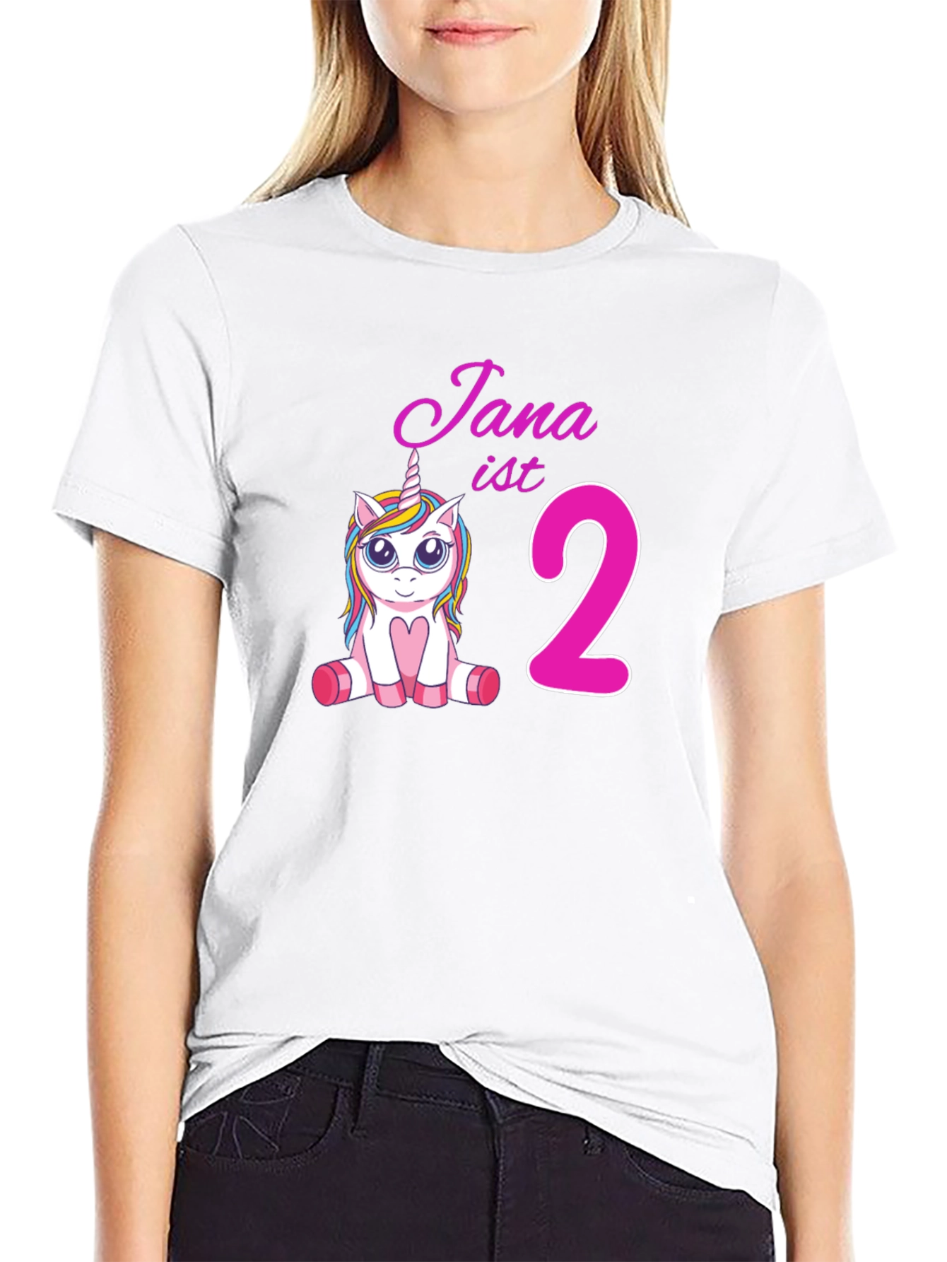 Camiseta Negra Cumpleaños Unicornio Jana