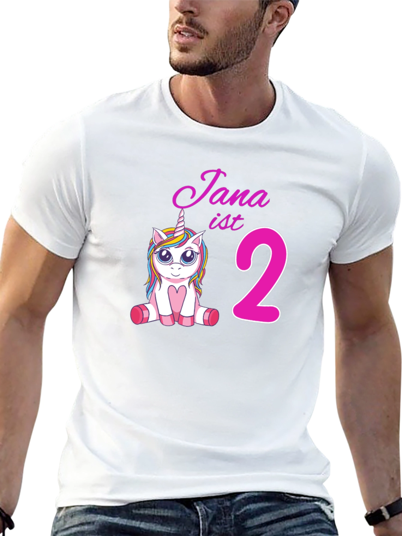 Camiseta Negra Cumpleaños Unicornio Jana
