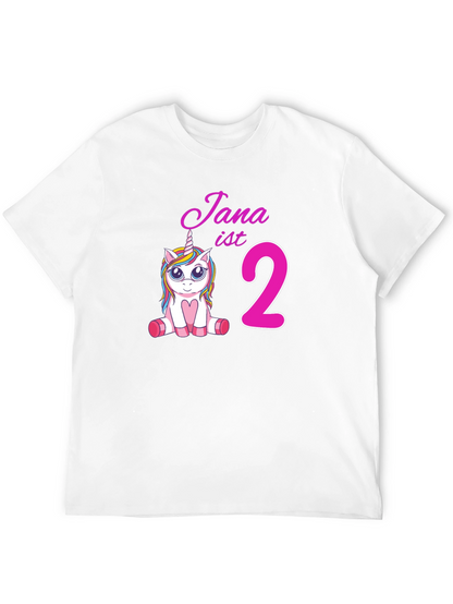 Camiseta Negra Cumpleaños Unicornio Jana