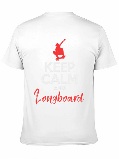 Camiseta Negra: Keep Calm and Longboard