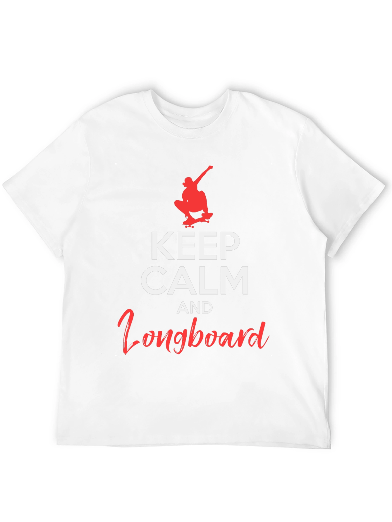 Camiseta Negra: Keep Calm and Longboard