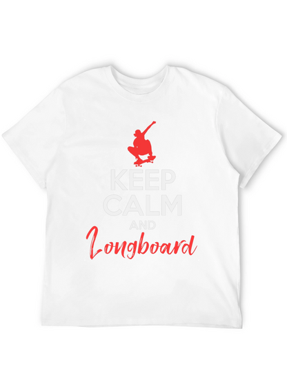 Camiseta Negra: Keep Calm and Longboard