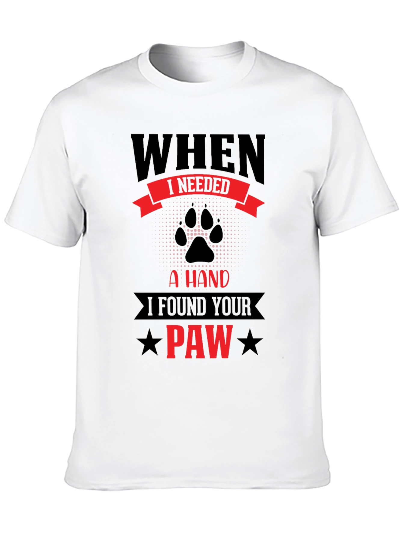 Camiseta Negra con Diseño de Huella Paw