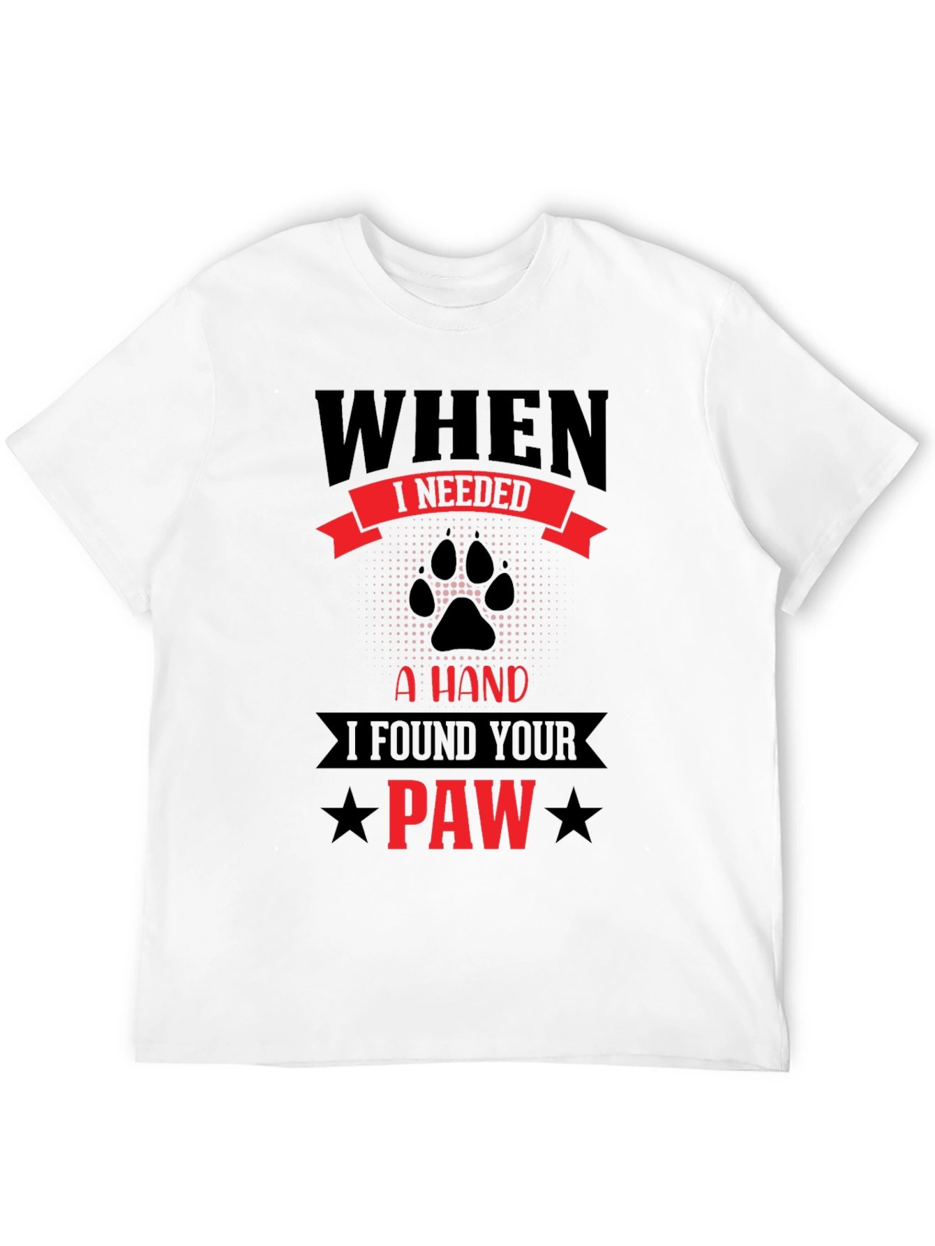 Camiseta Negra con Diseño de Huella Paw