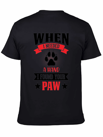 Camiseta Negra con Diseño de Huella Paw