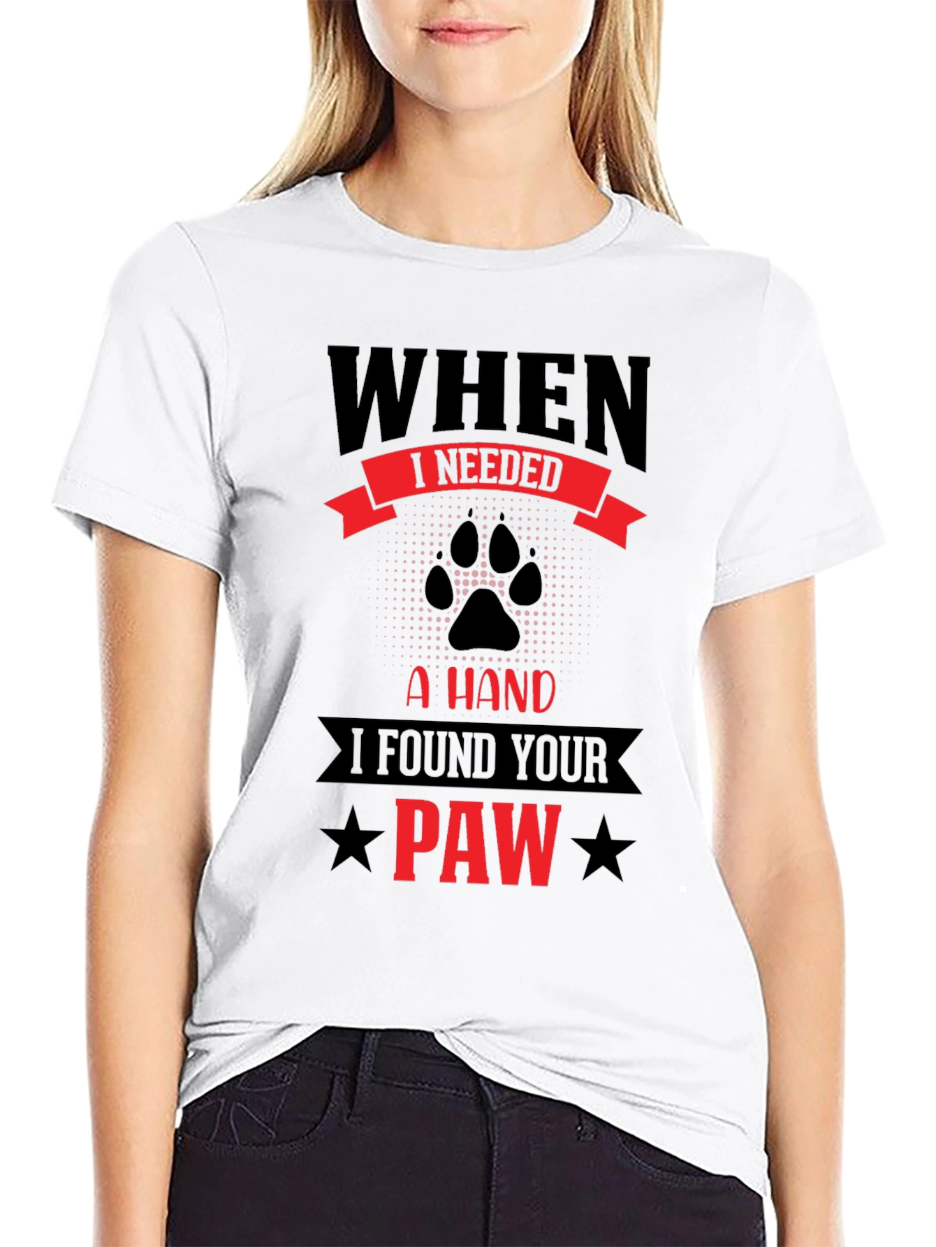 Camiseta Negra con Diseño de Huella Paw