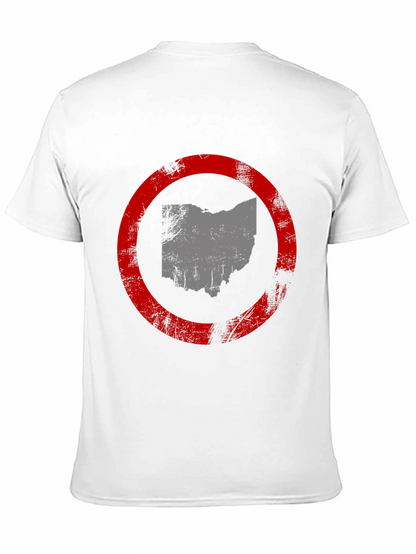 Camiseta Ohio con Círculo Rojo - Estilo Casual