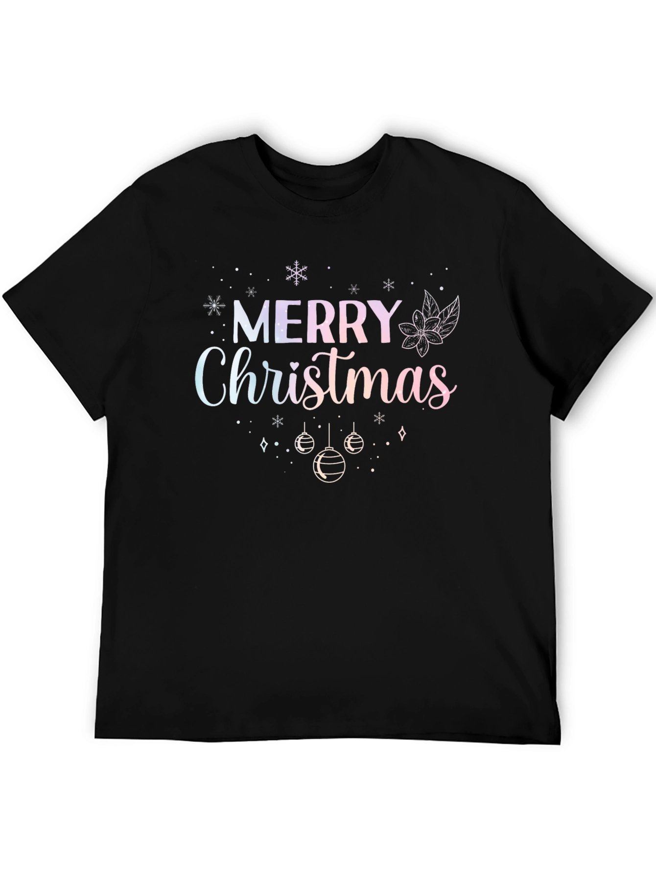 Camiseta Negra Navideña Merry Christmas