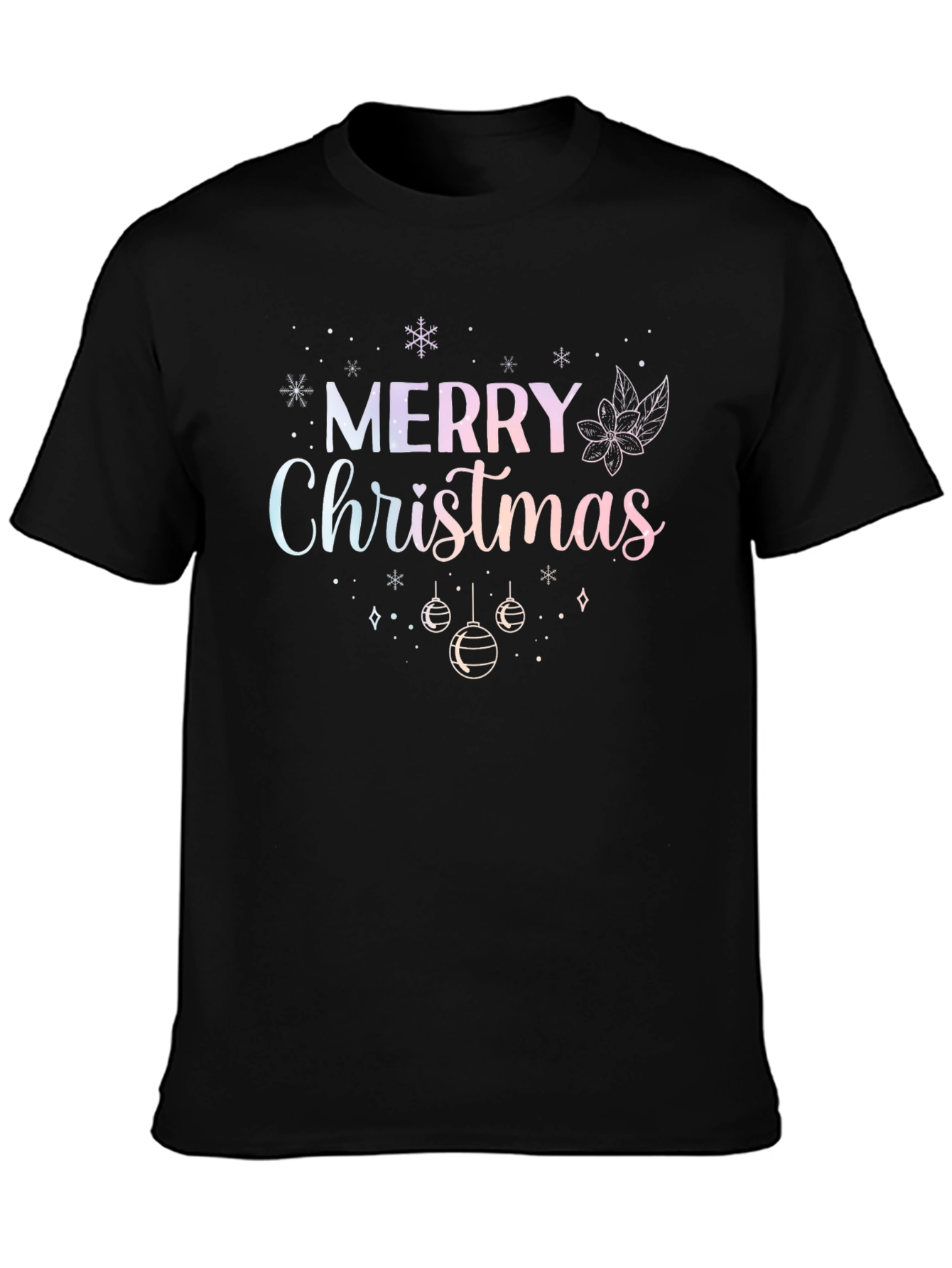 Camiseta Negra Navideña Merry Christmas