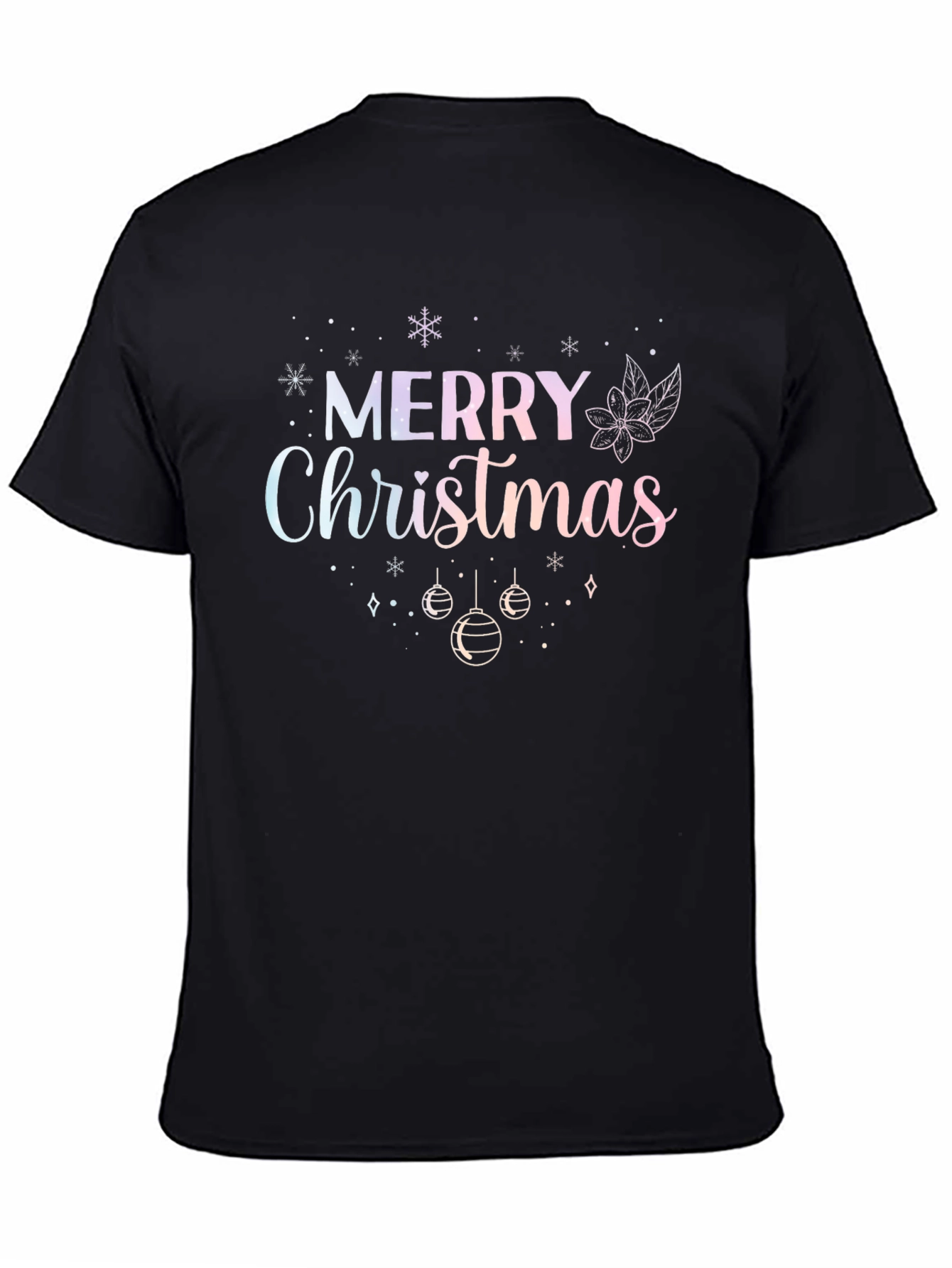 Camiseta Negra Navideña Merry Christmas