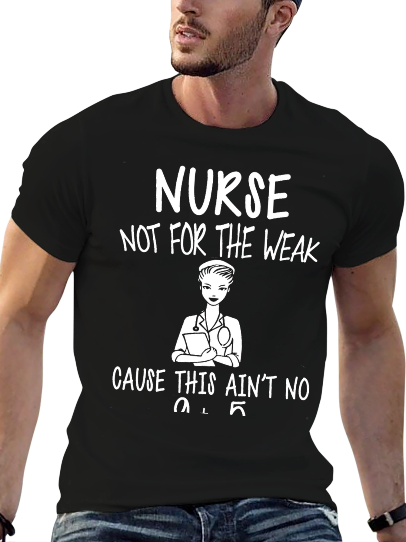 Camiseta Negra Enfermera No Apta Para Débiles