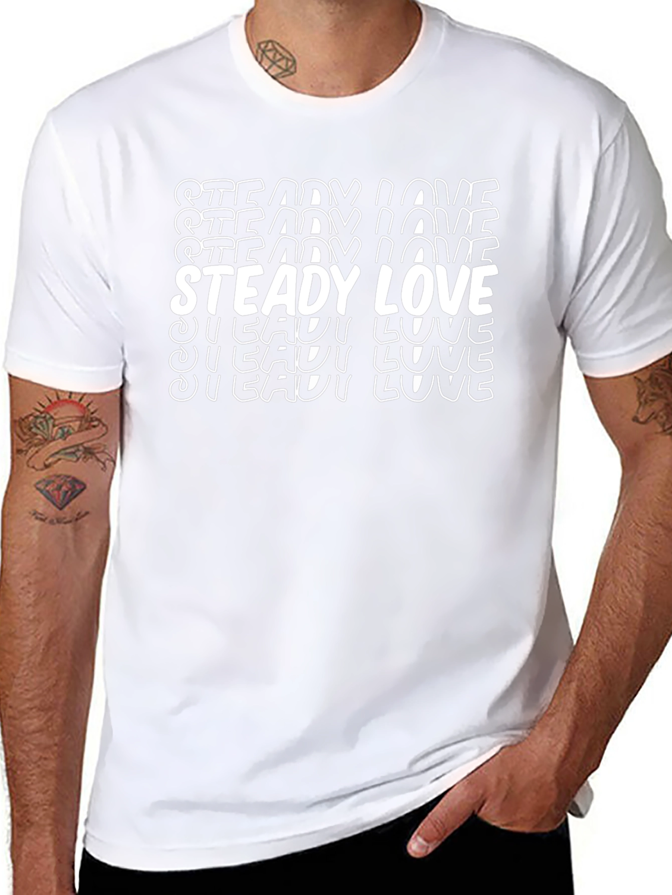 Camiseta Negra con Diseño Steady Love