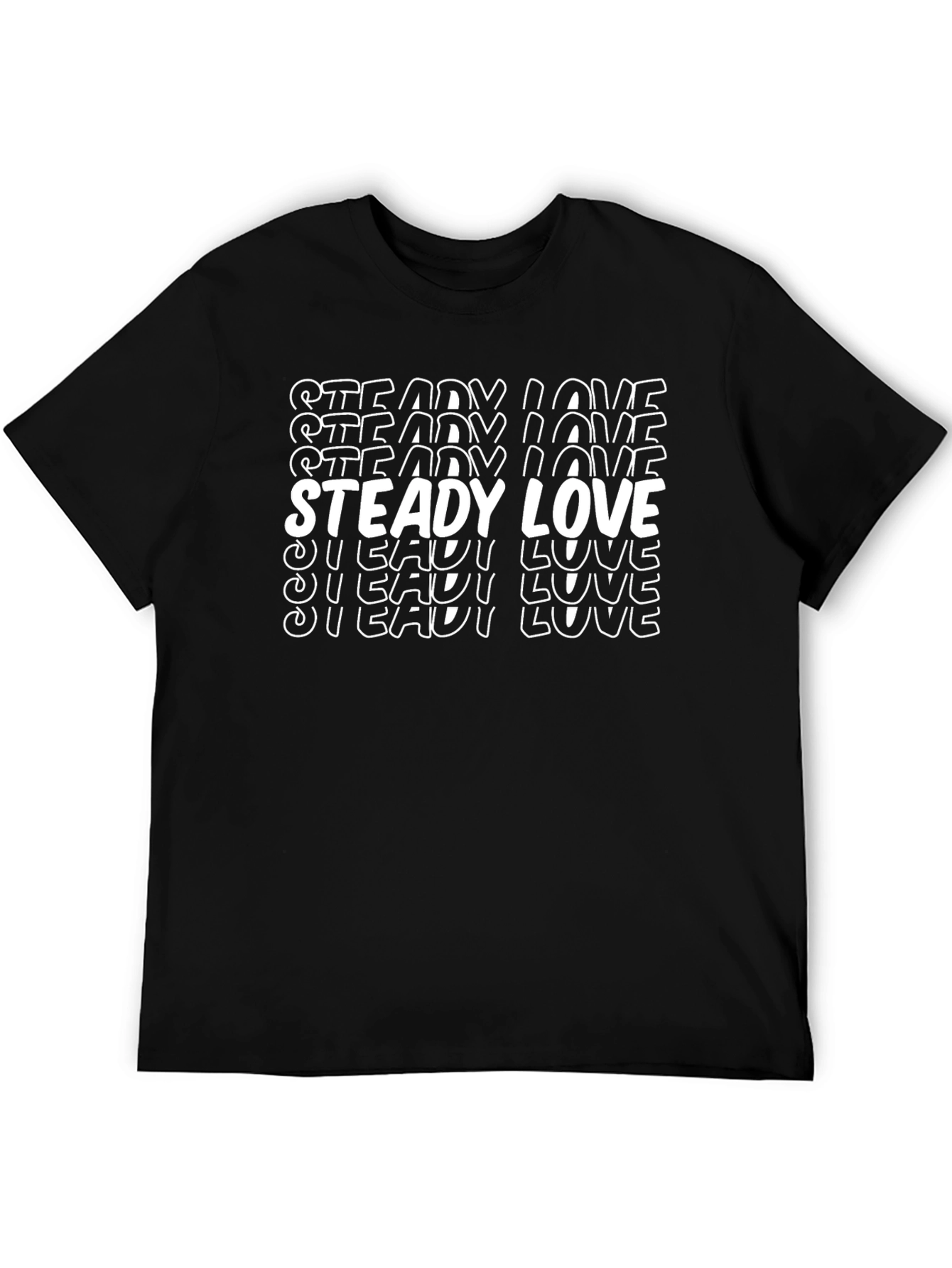 Camiseta Negra con Diseño Steady Love