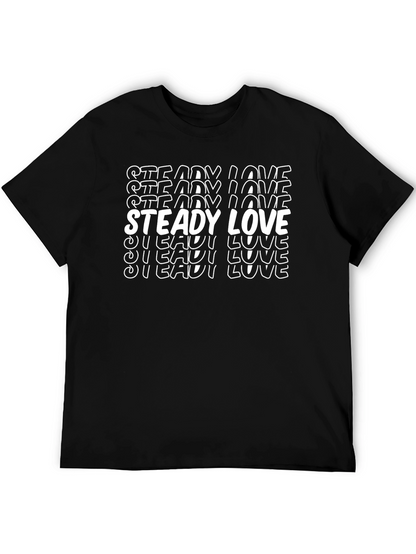Camiseta Negra con Diseño Steady Love