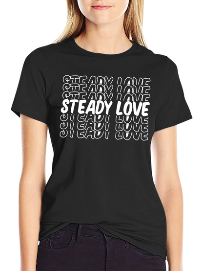 Camiseta Negra con Diseño Steady Love