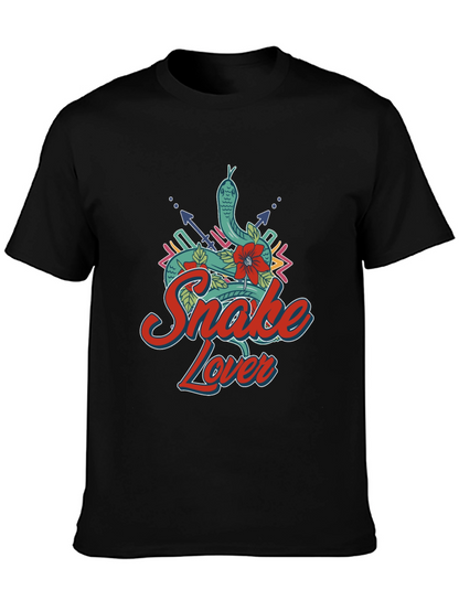 Camiseta Negra Snake Lover Diseño Serpiente