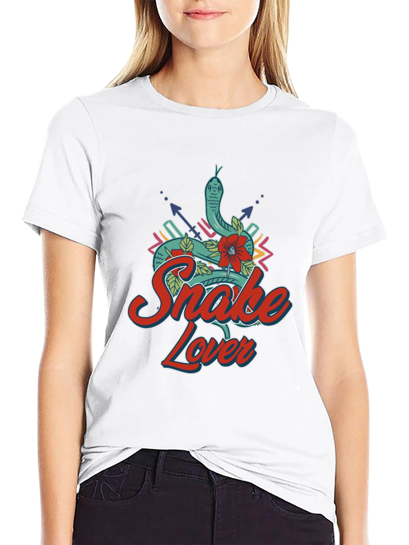 Camiseta Negra Snake Lover Diseño Serpiente