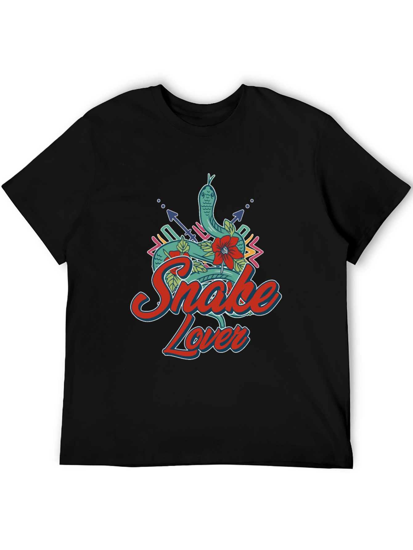 Camiseta Negra Snake Lover Diseño Serpiente