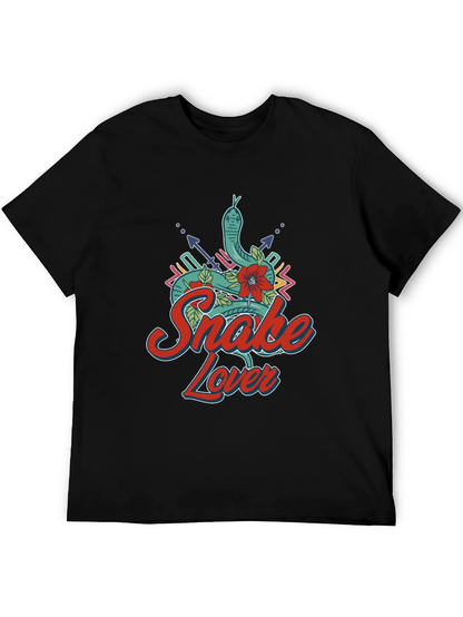 Camiseta Negra Snake Lover Diseño Serpiente