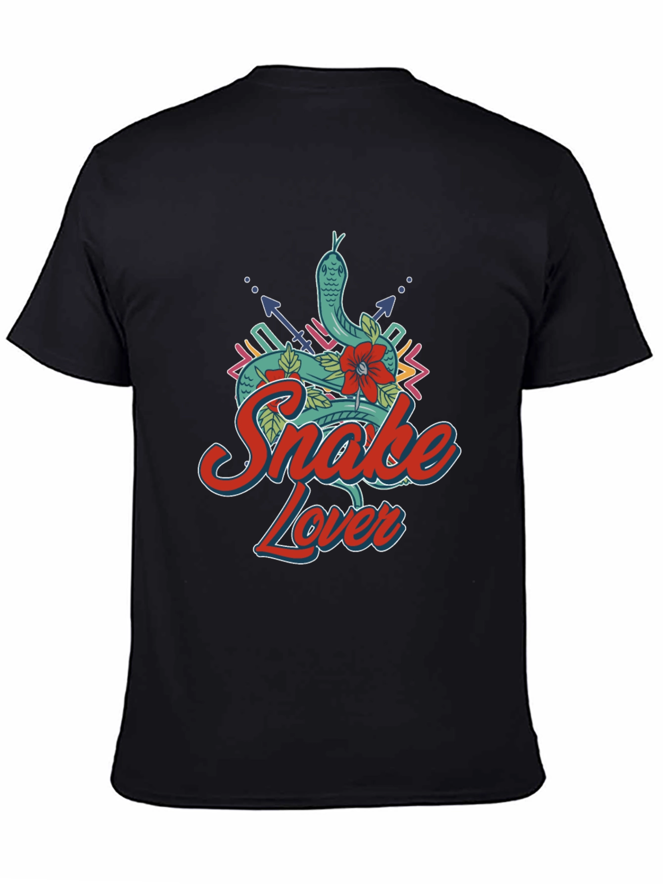 Camiseta Negra Snake Lover Diseño Serpiente