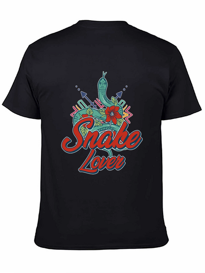 Camiseta Negra Snake Lover Diseño Serpiente