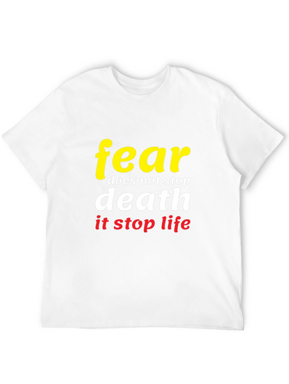 Camiseta Negra con Diseño Fear Stops Life