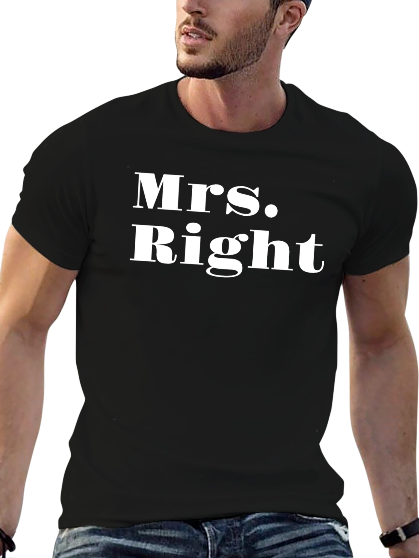Camiseta Mrs. Right Negra para Hombre