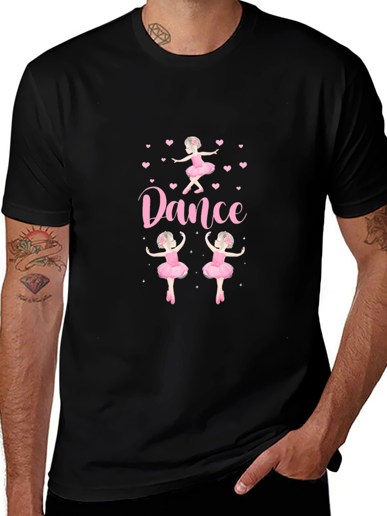 Camiseta Negra con Diseño de Ballet