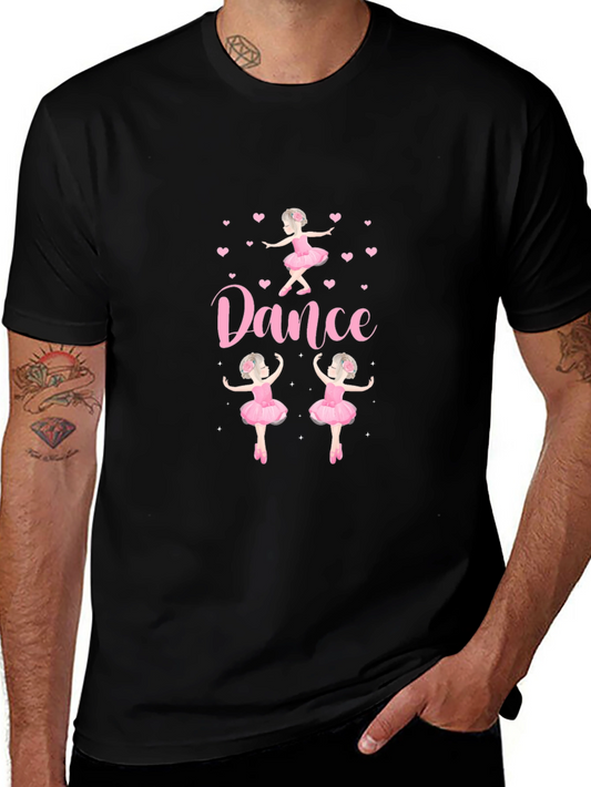 Camiseta Negra con Diseño de Ballet