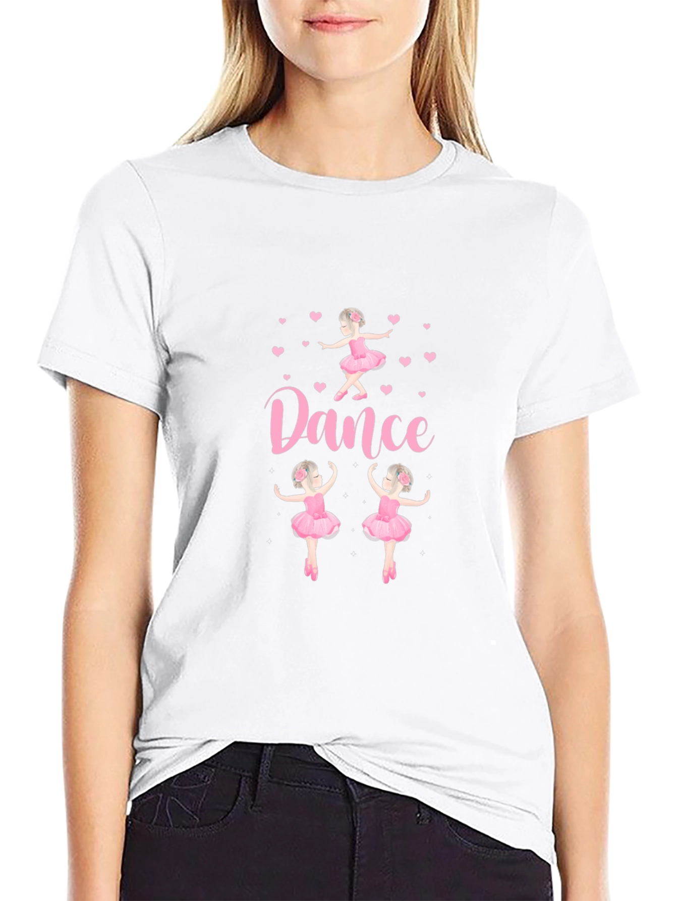 Camiseta Negra con Diseño de Ballet