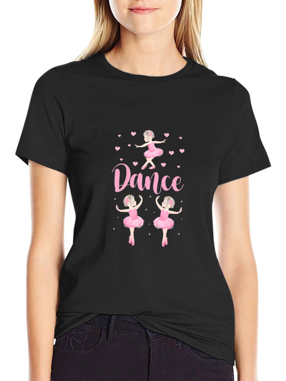 Camiseta Negra con Diseño de Ballet