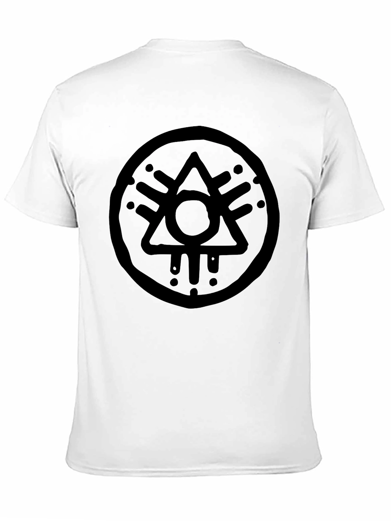 Camiseta Negra Hombre con Diseño Circular Abstracto