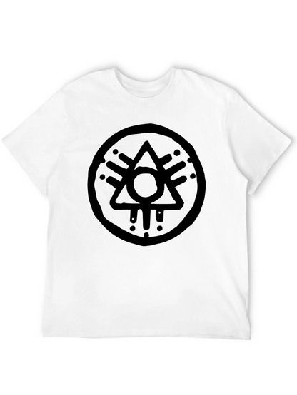 Camiseta Negra Hombre con Diseño Circular Abstracto