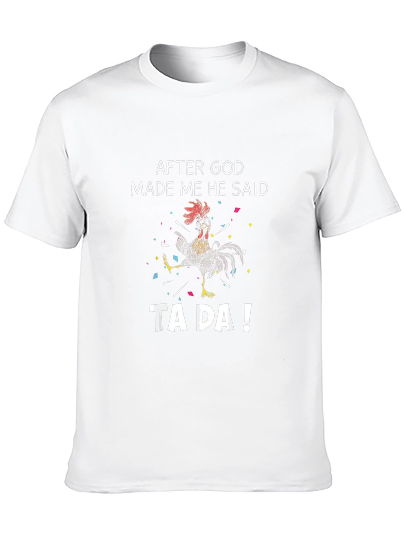 Camiseta Negra con Estampado de Gallo Ta Da