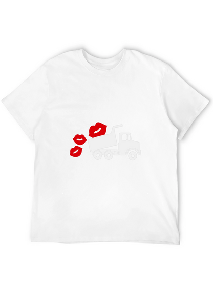 Camiseta Negra Estampado Camión Besos