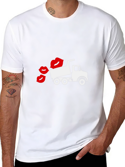 Camiseta Negra Estampado Camión Besos