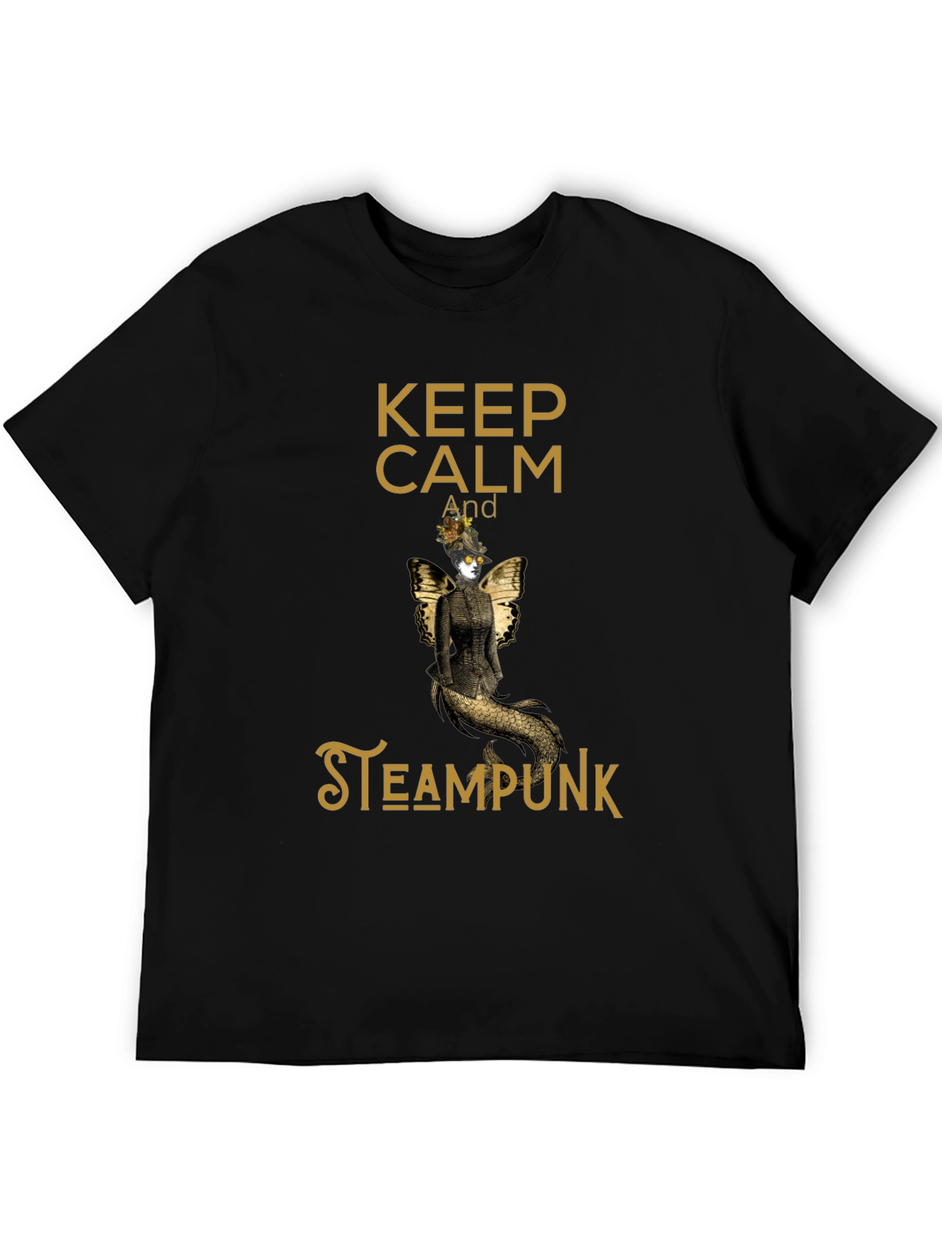 Camiseta Negra Steampunk Keep Calm