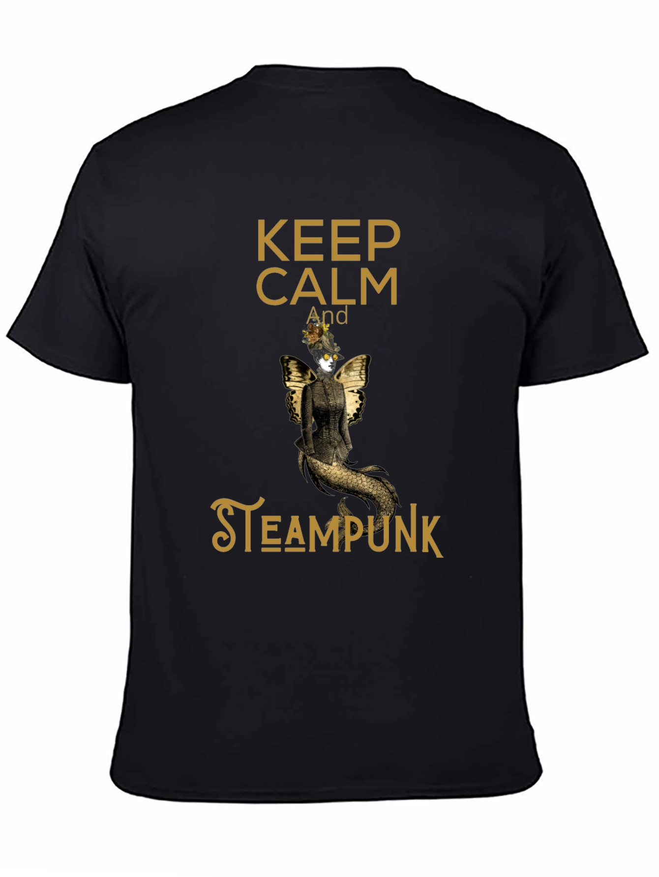 Camiseta Negra Steampunk Keep Calm